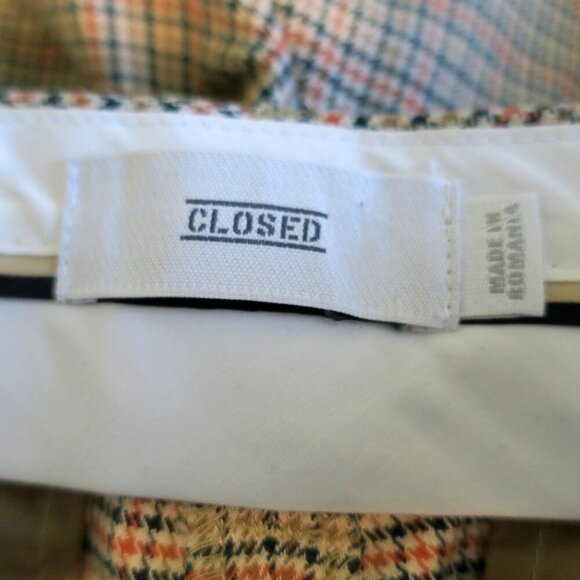 Closed Ludwig Trousers Houndstooth Plaid Cropped Pants Italian Fabric Women's 27 - Picture 4 of 8